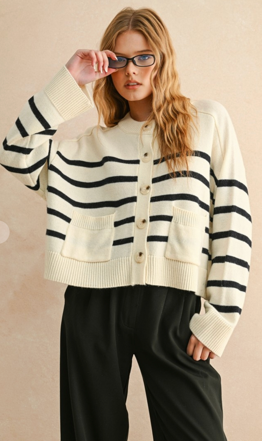 Stripe Pattern Cardigan