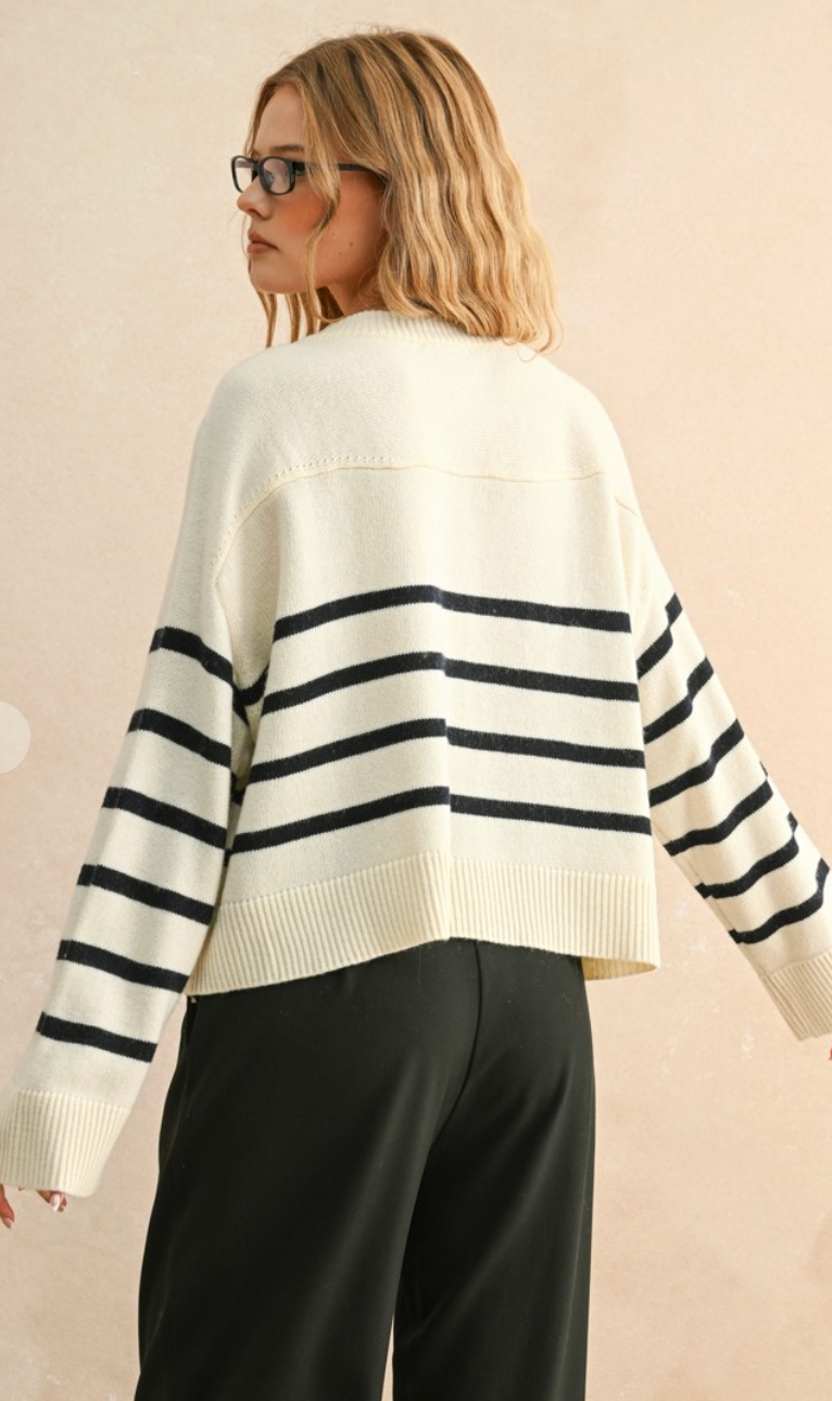 Stripe Pattern Cardigan
