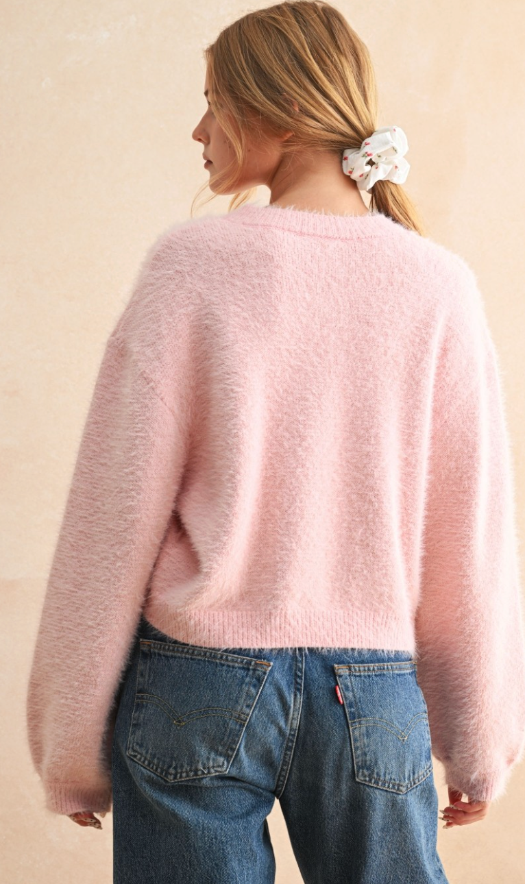 Cherry Button Front Cardigan