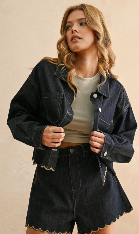 Scallop Embroidered Jacket