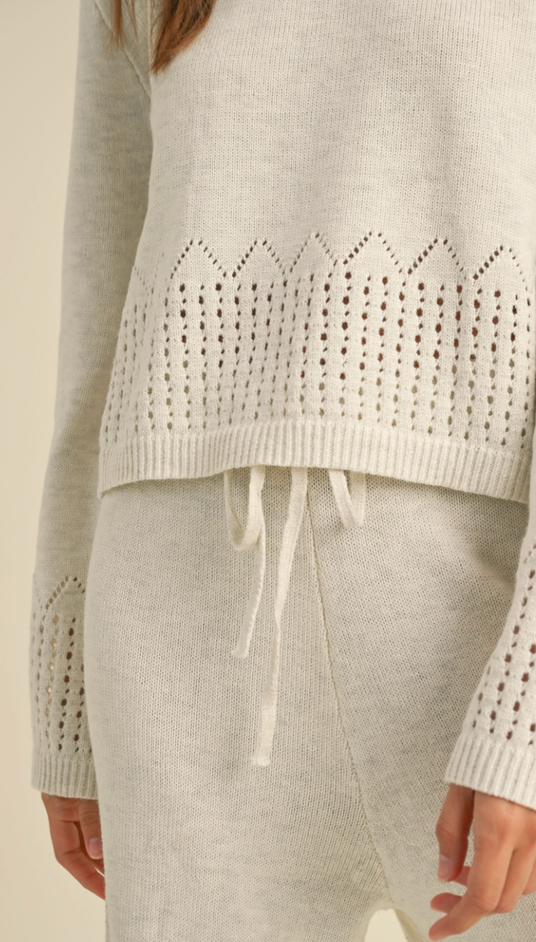 Border Crochet Knit Top