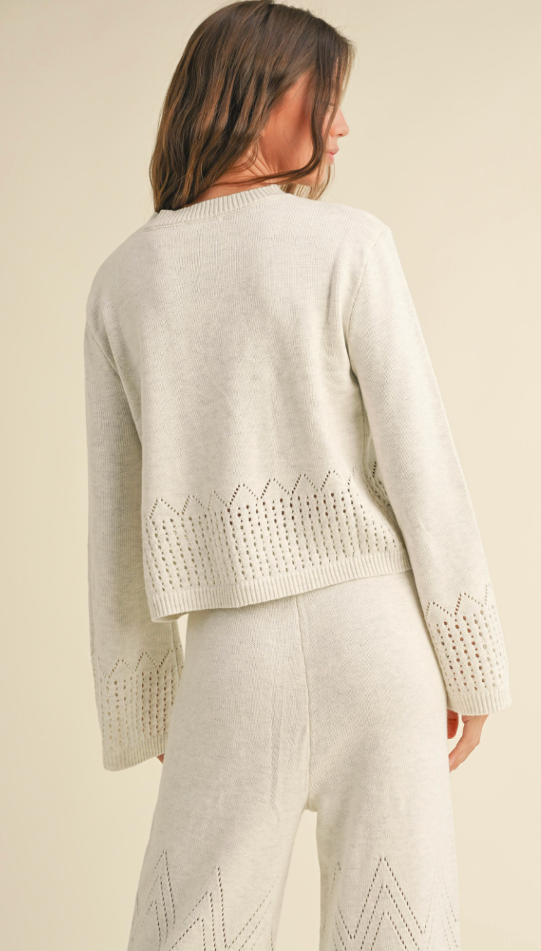 Border Crochet Knit Top