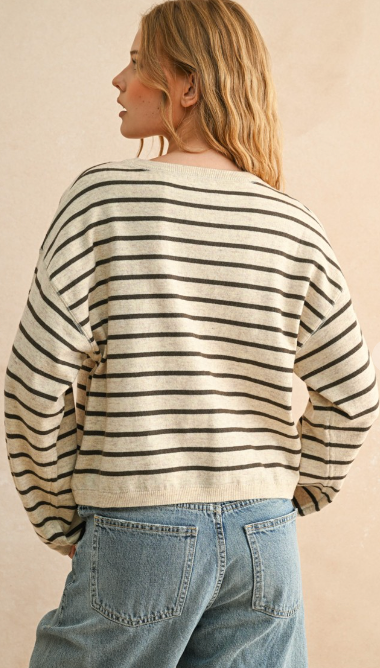Stripe Pattern Knit Sweater