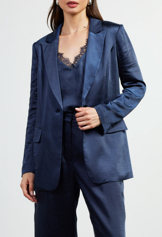 Satin Button Down Blazer