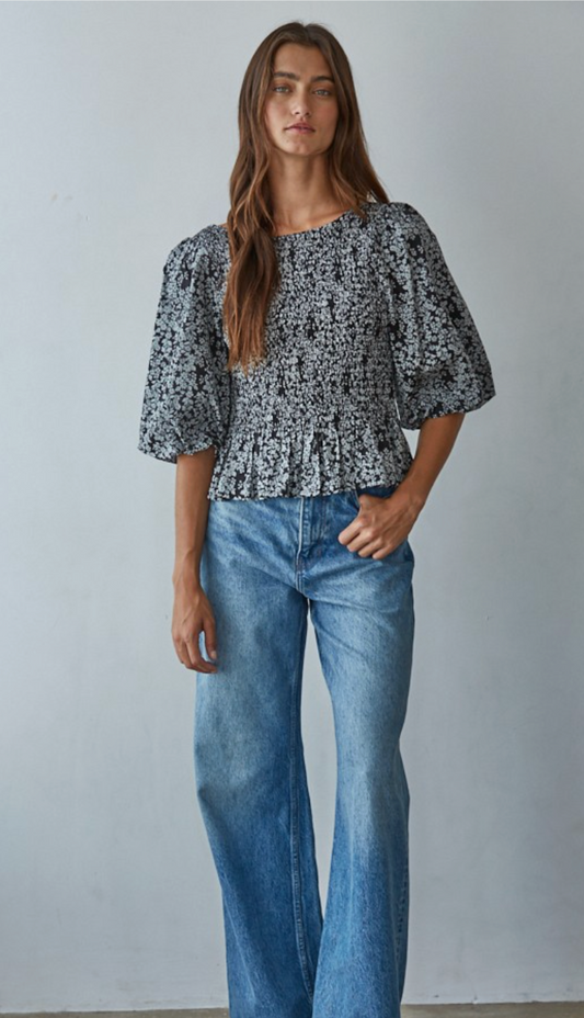 Jemma Floral Smocked Top