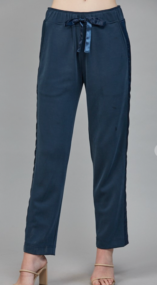 Contrast Satin Trim Joggers
