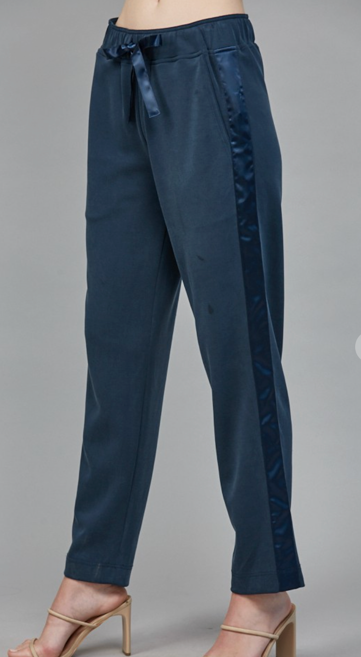 Contrast Satin Trim Joggers