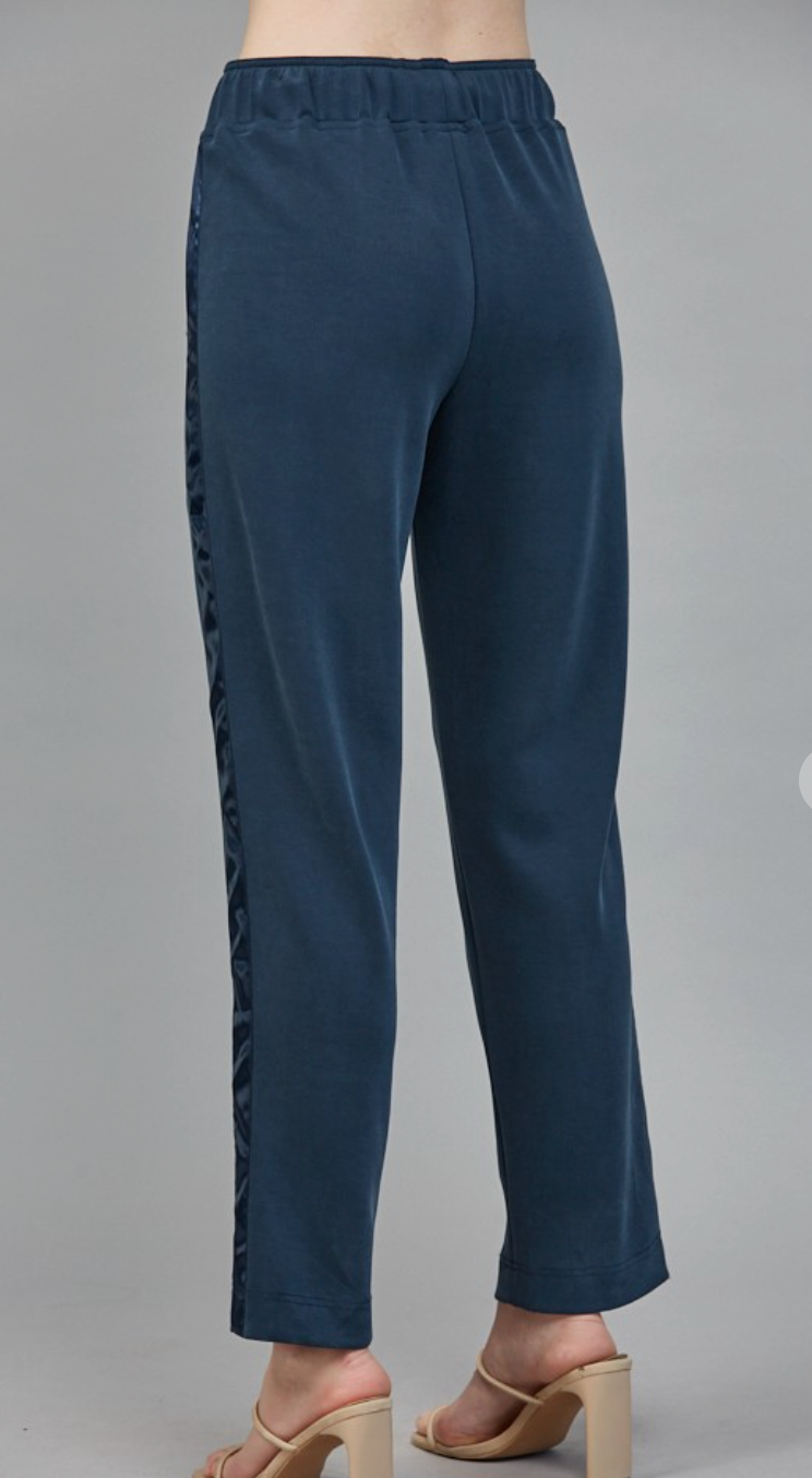 Contrast Satin Trim Joggers