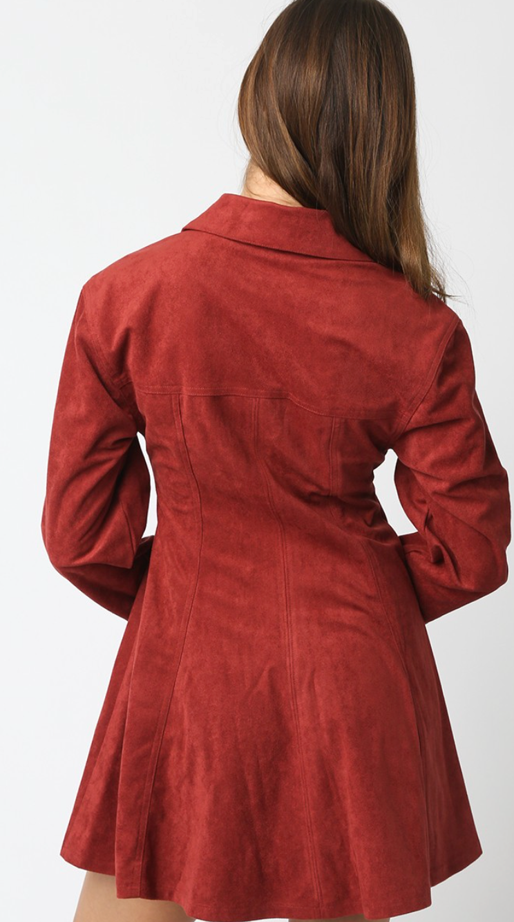 Kira Suede Button Down Dress