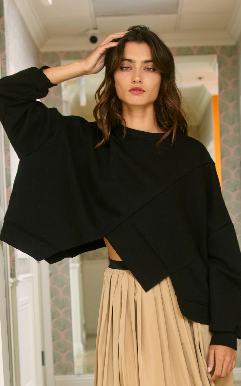 Asymmetric Sweatshirt Top