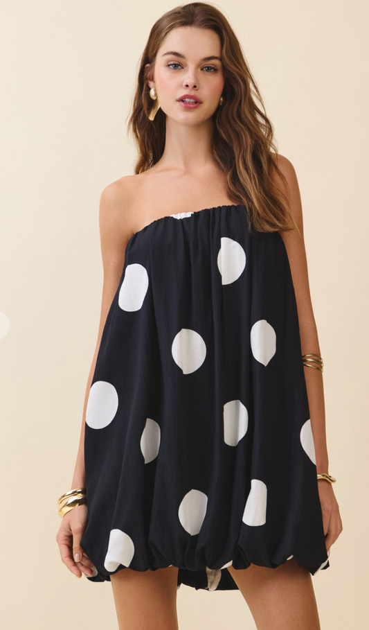 Strapless Polka Dot Bubble Dress