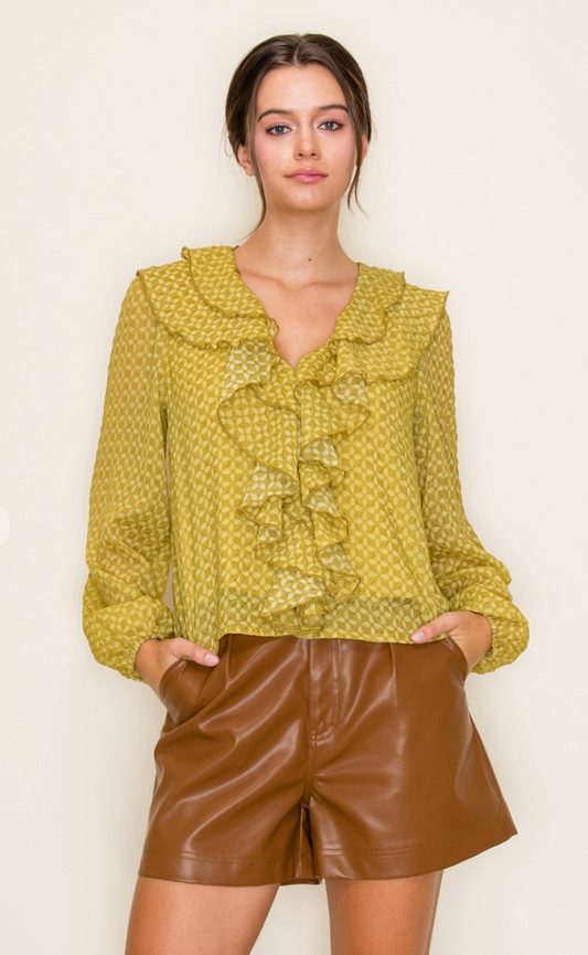 Ruffle Neck Blouse