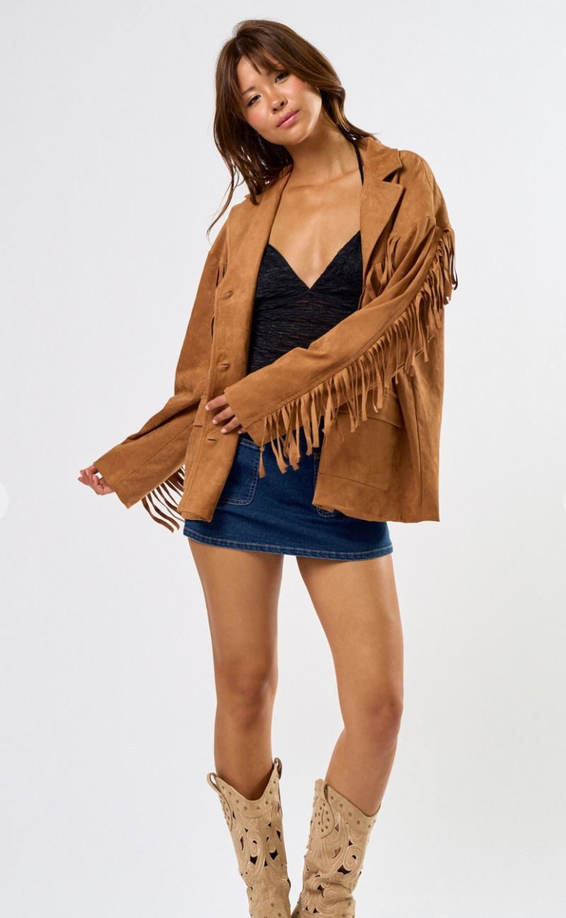 Suede Fringe Jacket