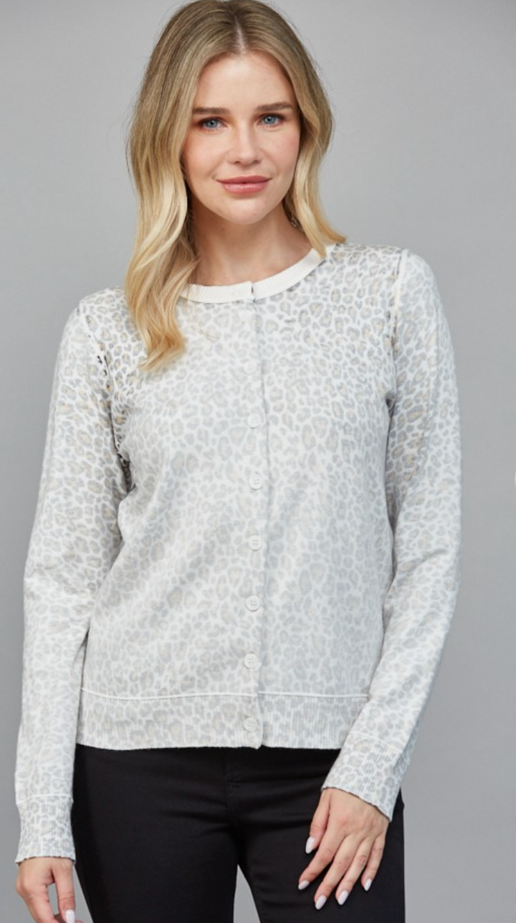 Faded Leopard Cardigan