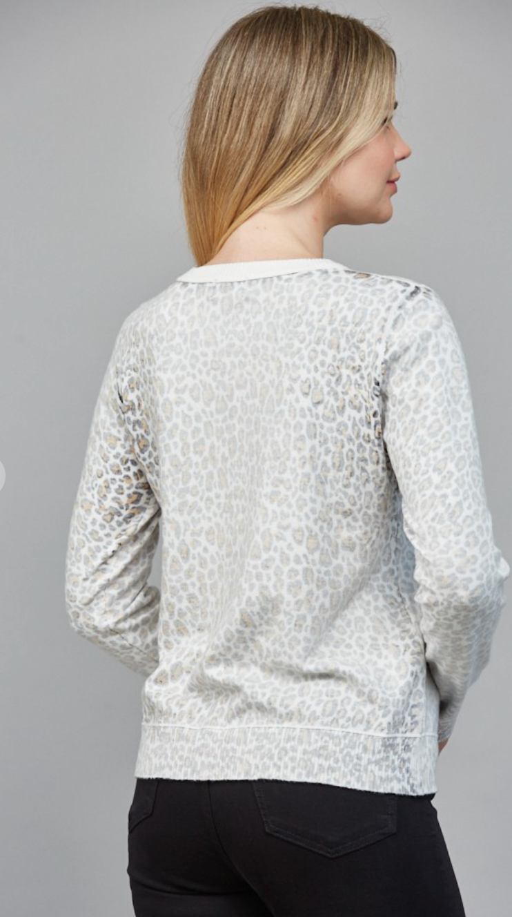 Faded Leopard Cardigan