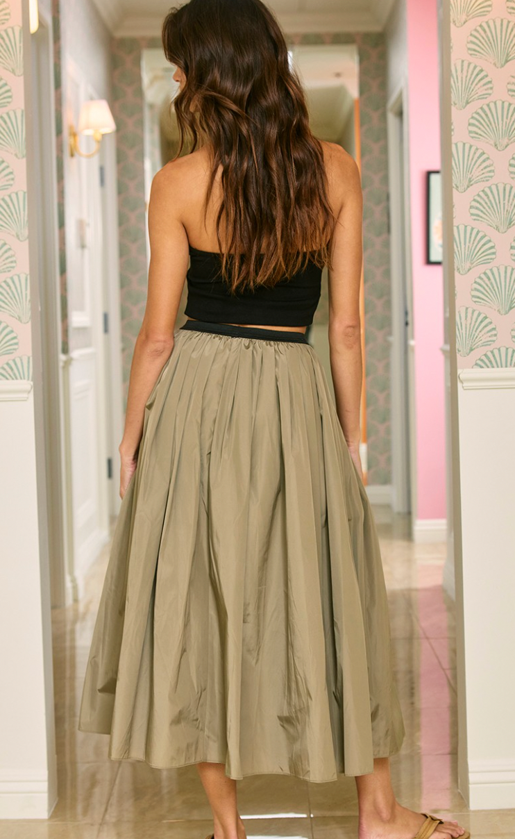 Solid Midi Skirt