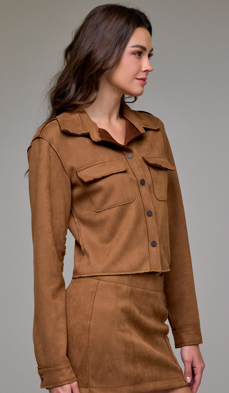 Suede Button Up Shirt