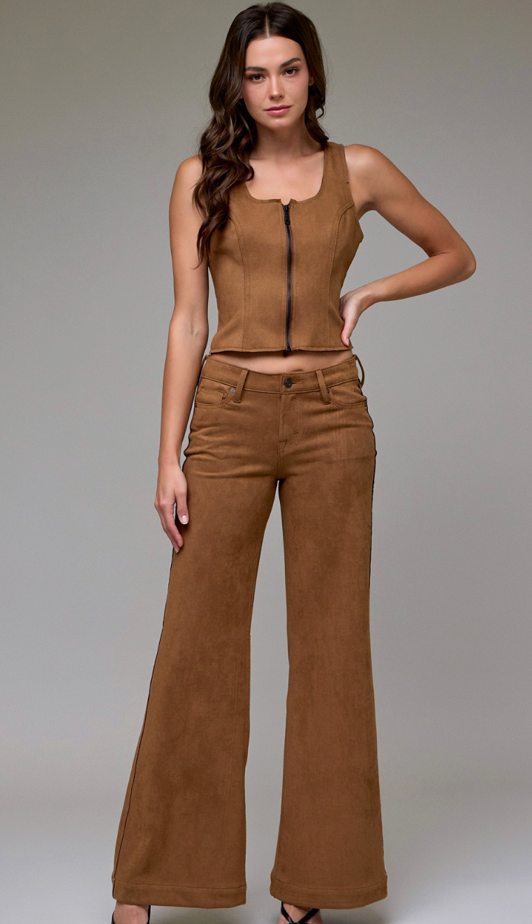 Suede Comfort Flare Pants