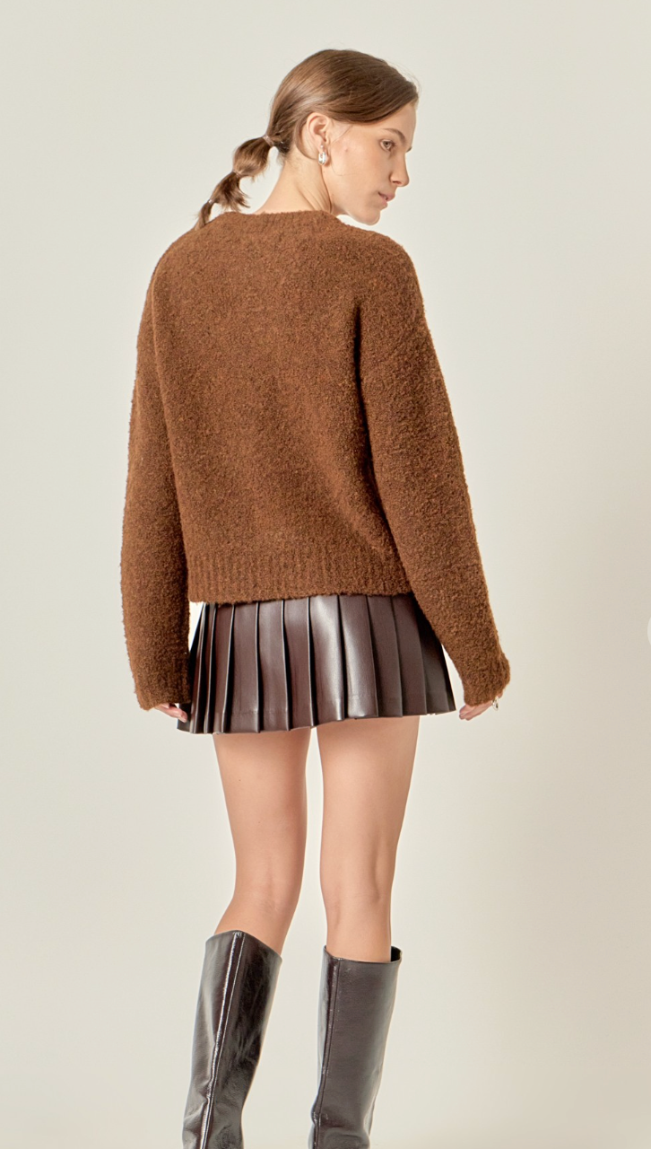 Pleated Leather Skort