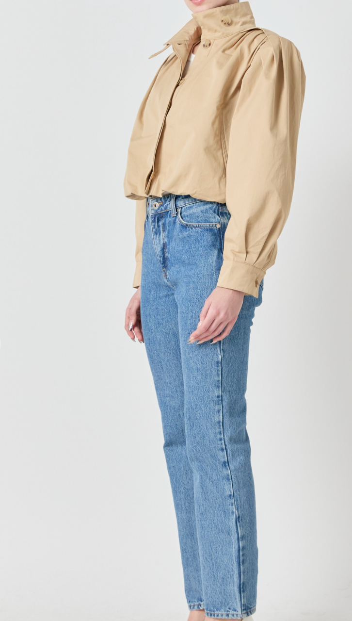 Shirred Short Trench Coat