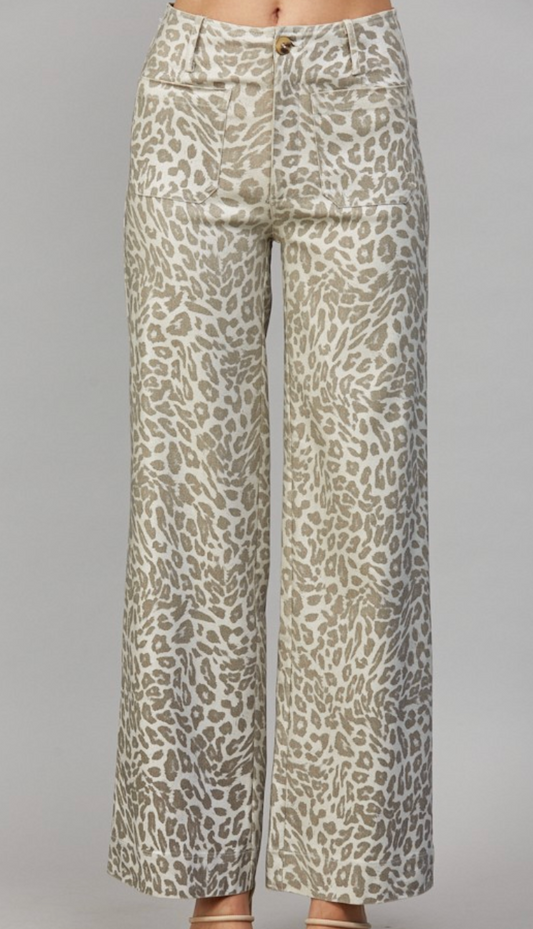 Metallic Wide Leg Pants