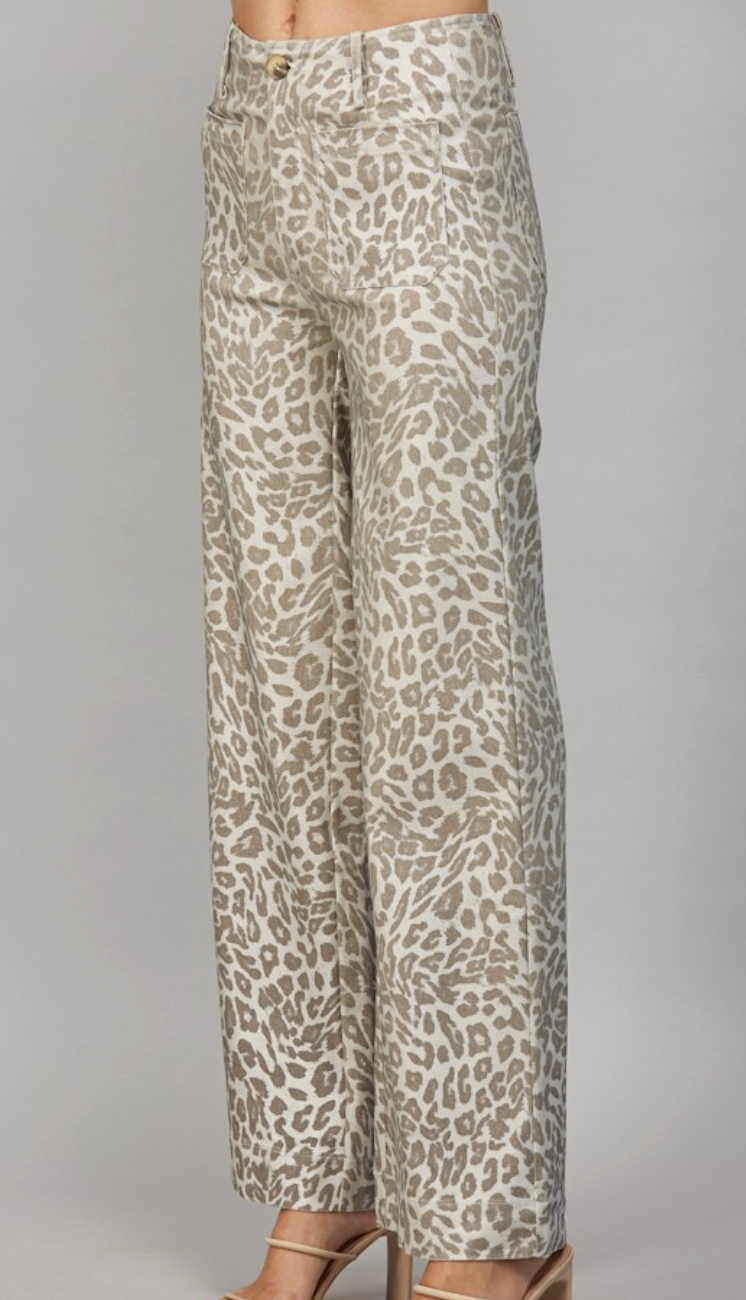 Metallic Wide Leg Pants