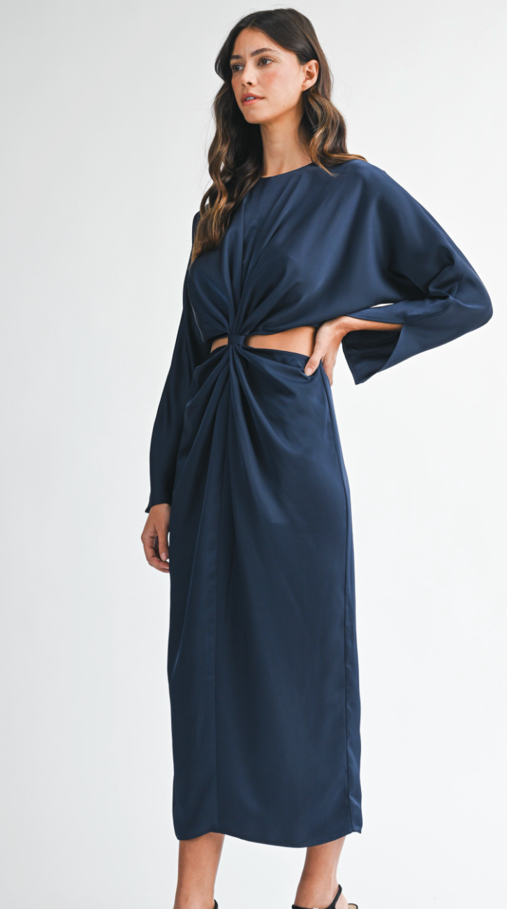 Shirred Dolman Midi Dress