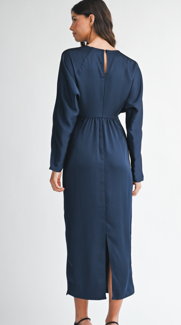 Shirred Dolman Midi Dress