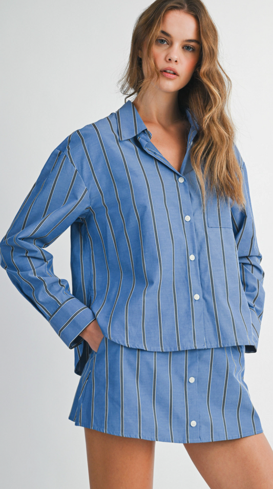 Stripe Button Down Top
