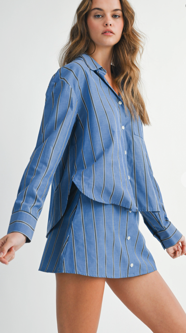 Stripe Button Down Top