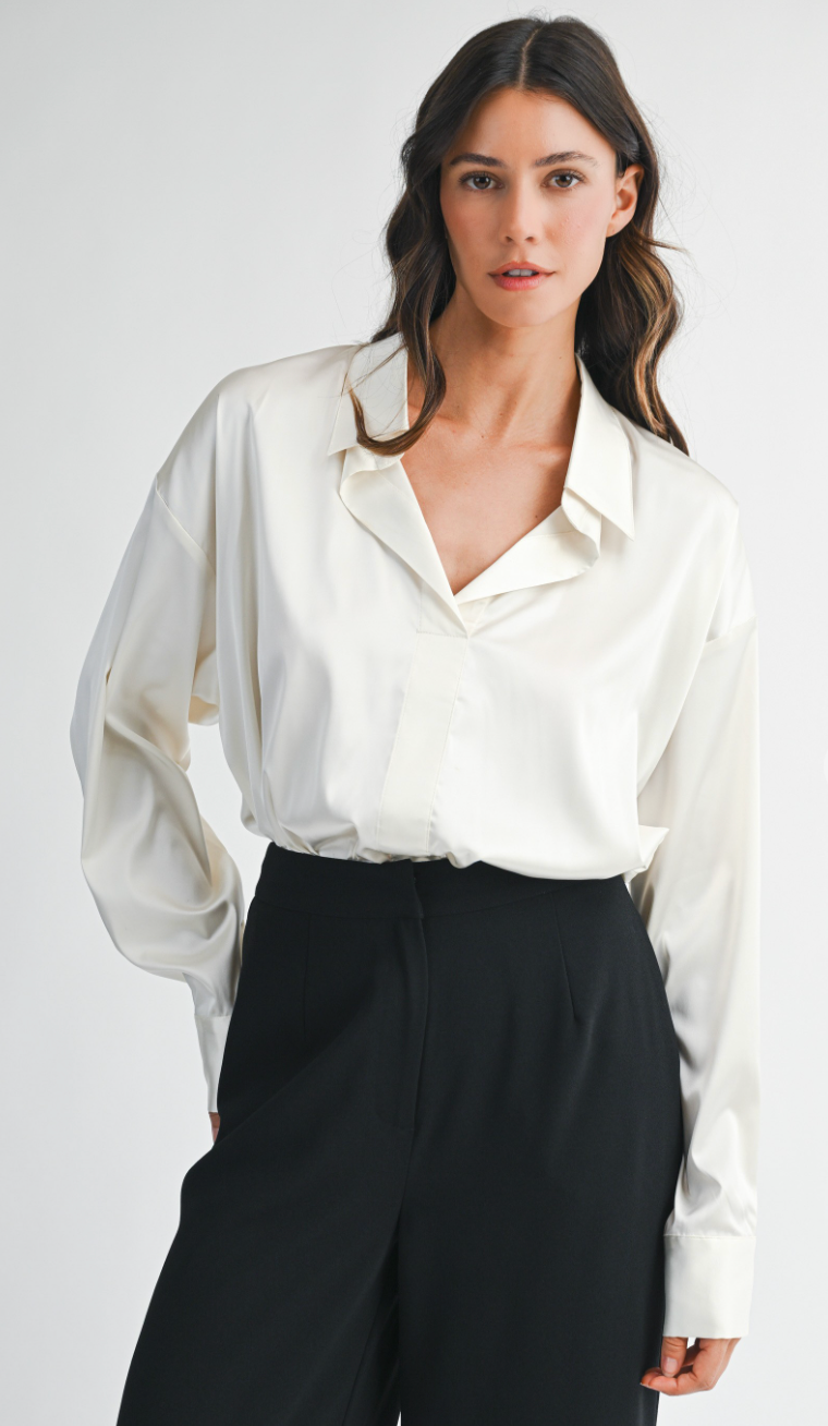 Satin Long Sleeve Bodysuit