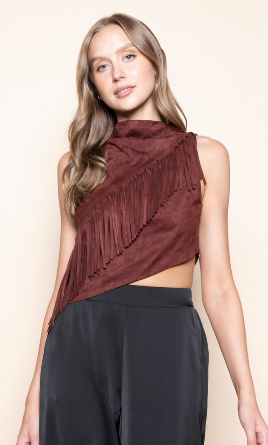 Diagonal Fringe Tank Top