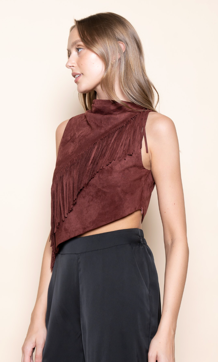 Diagonal Fringe Tank Top