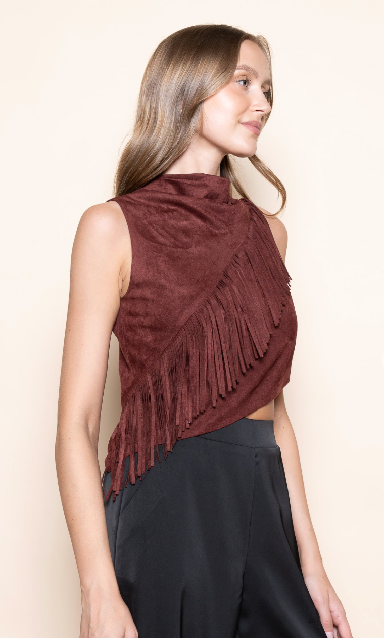 Diagonal Fringe Tank Top