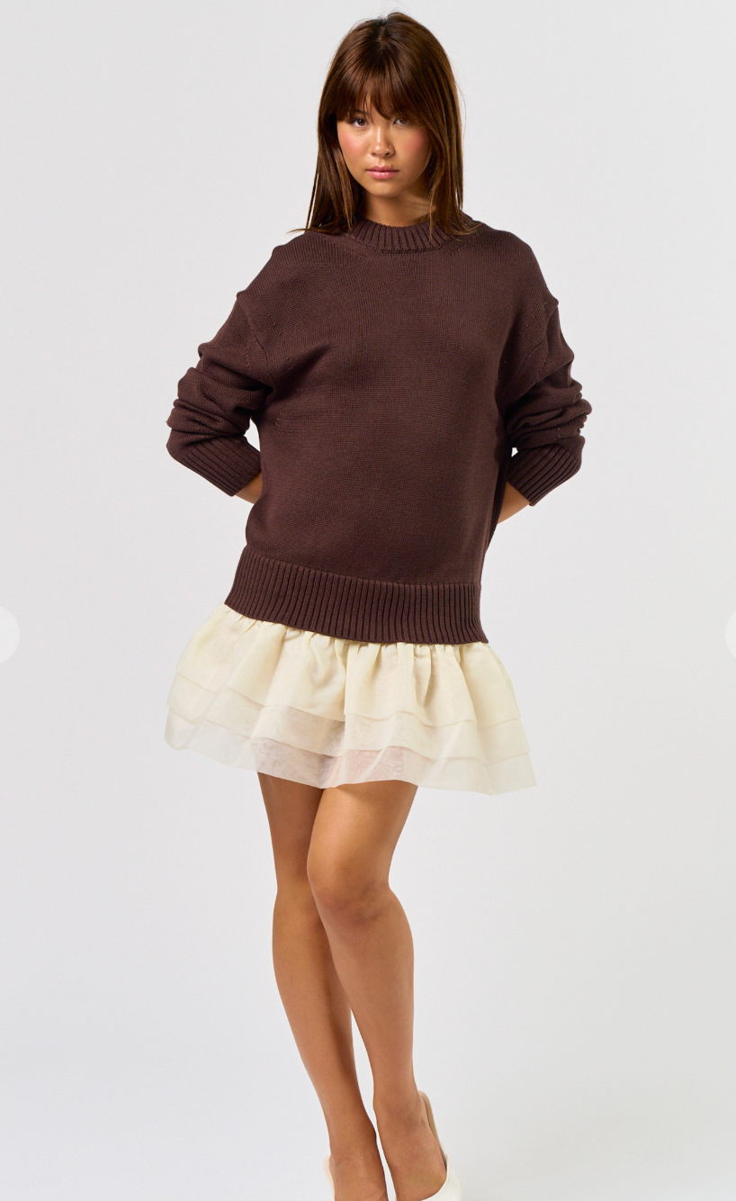 Ruffle Detail Sweater Romper