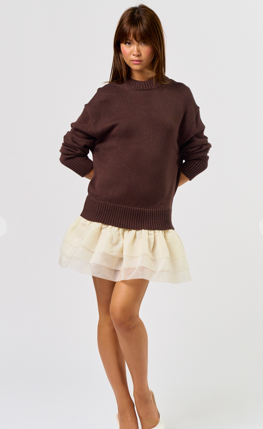 Ruffle Detail Sweater Romper