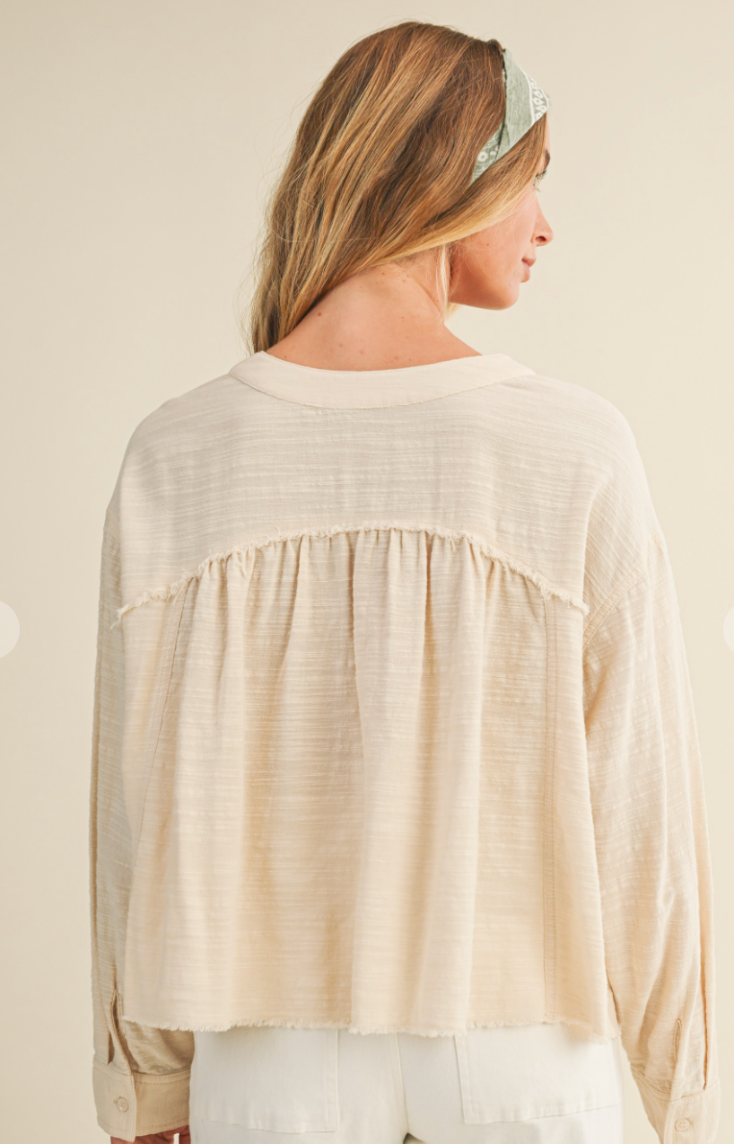 Lace Trim Raw Edge Top