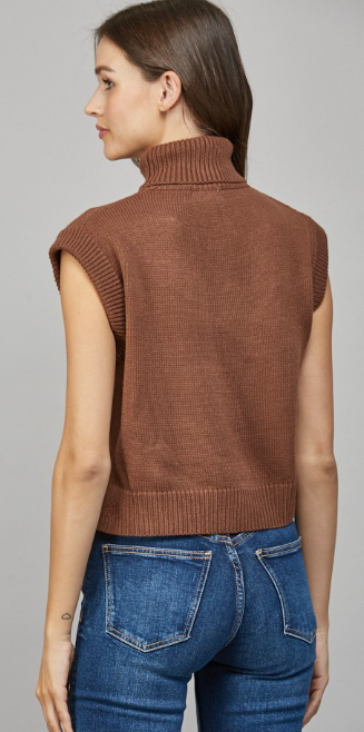 Turtle Neck Cropped Vest