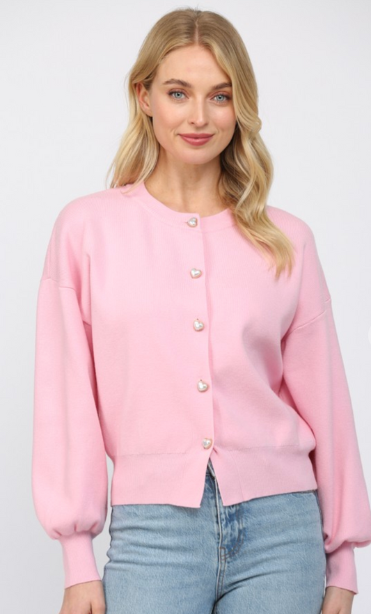 Heart Shaped Button Down Cardigan