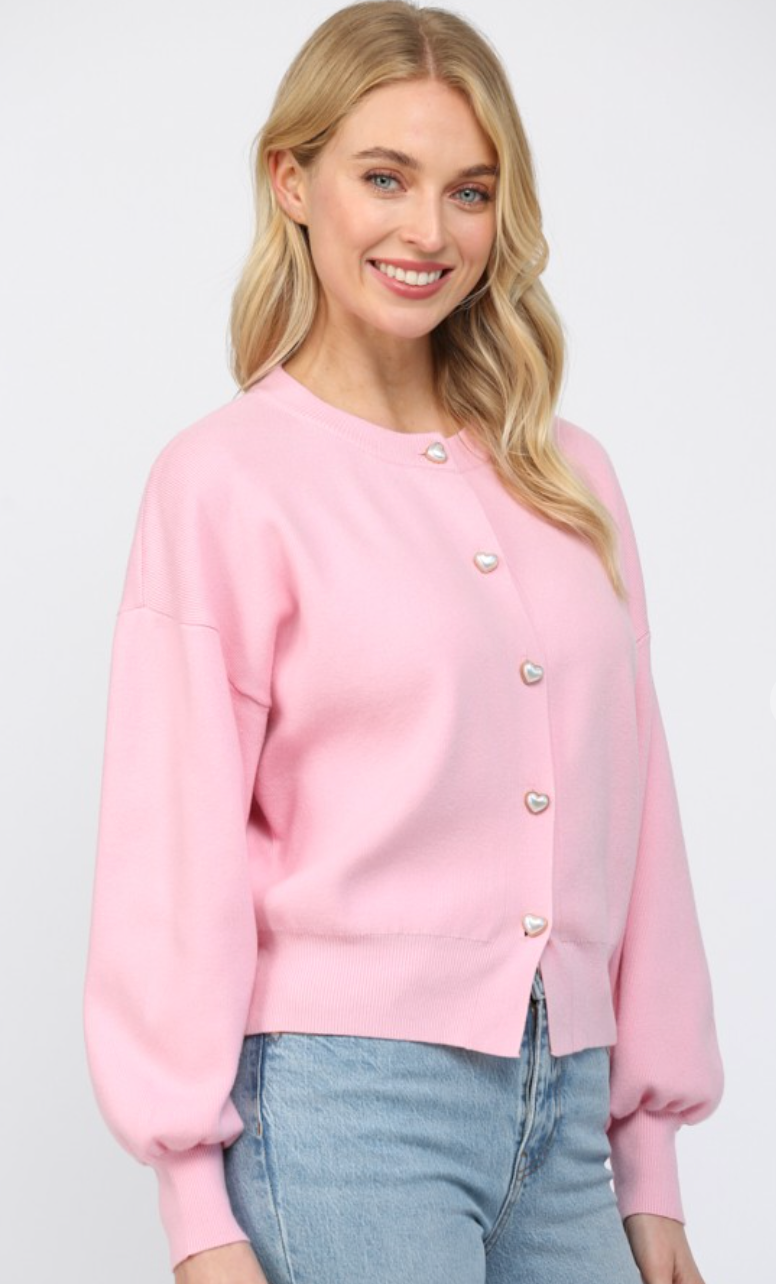 Heart Shaped Button Down Cardigan