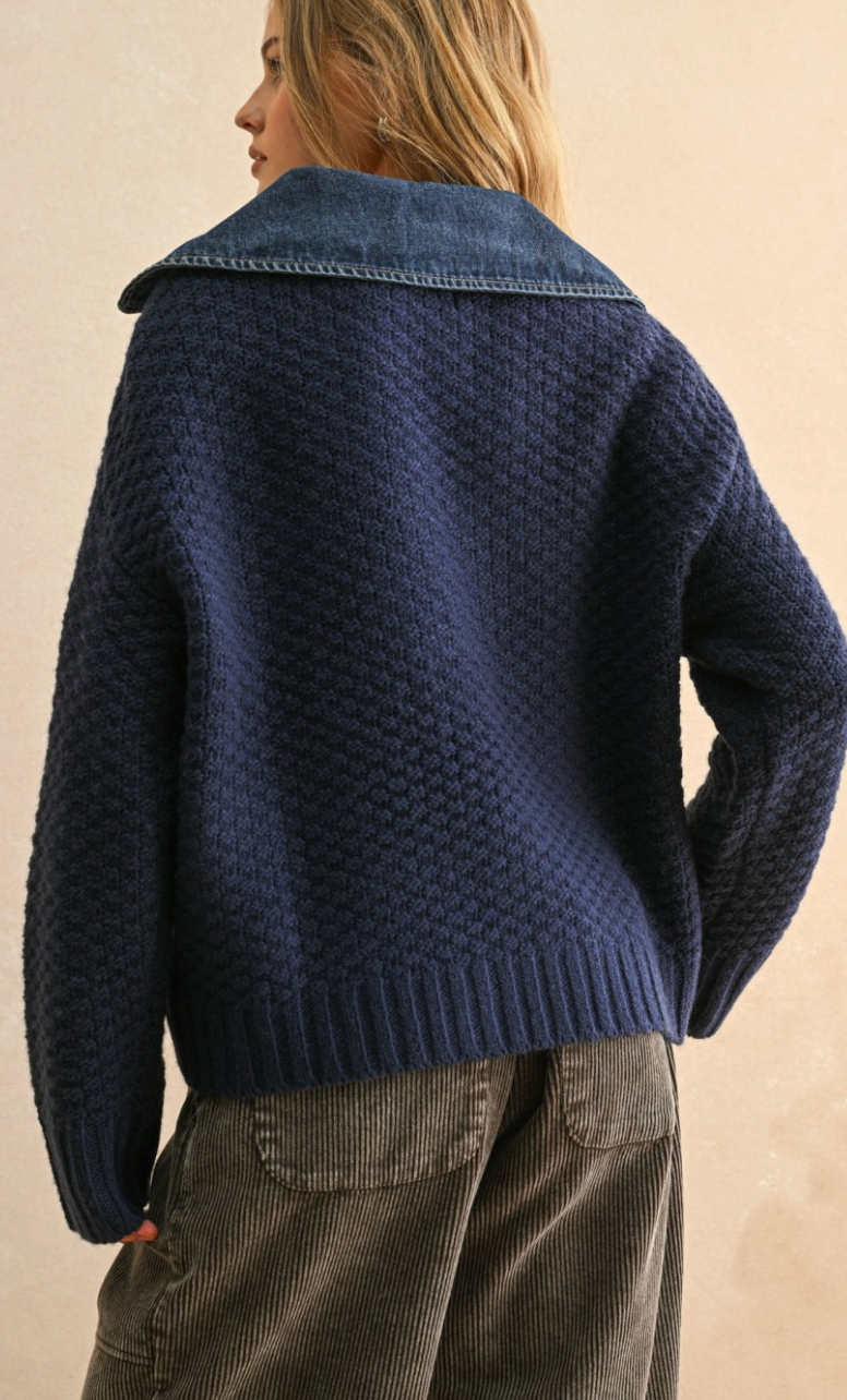 Denim and Knit Combo Jacket