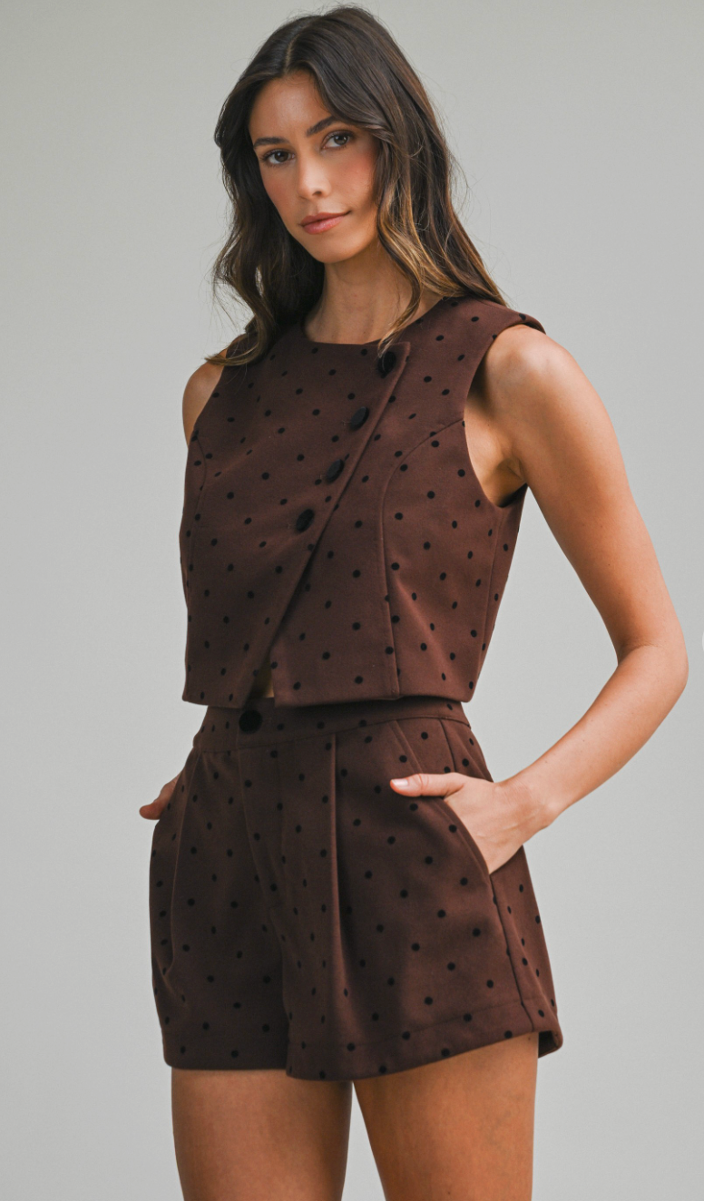 Polka Dot Tailored Shorts