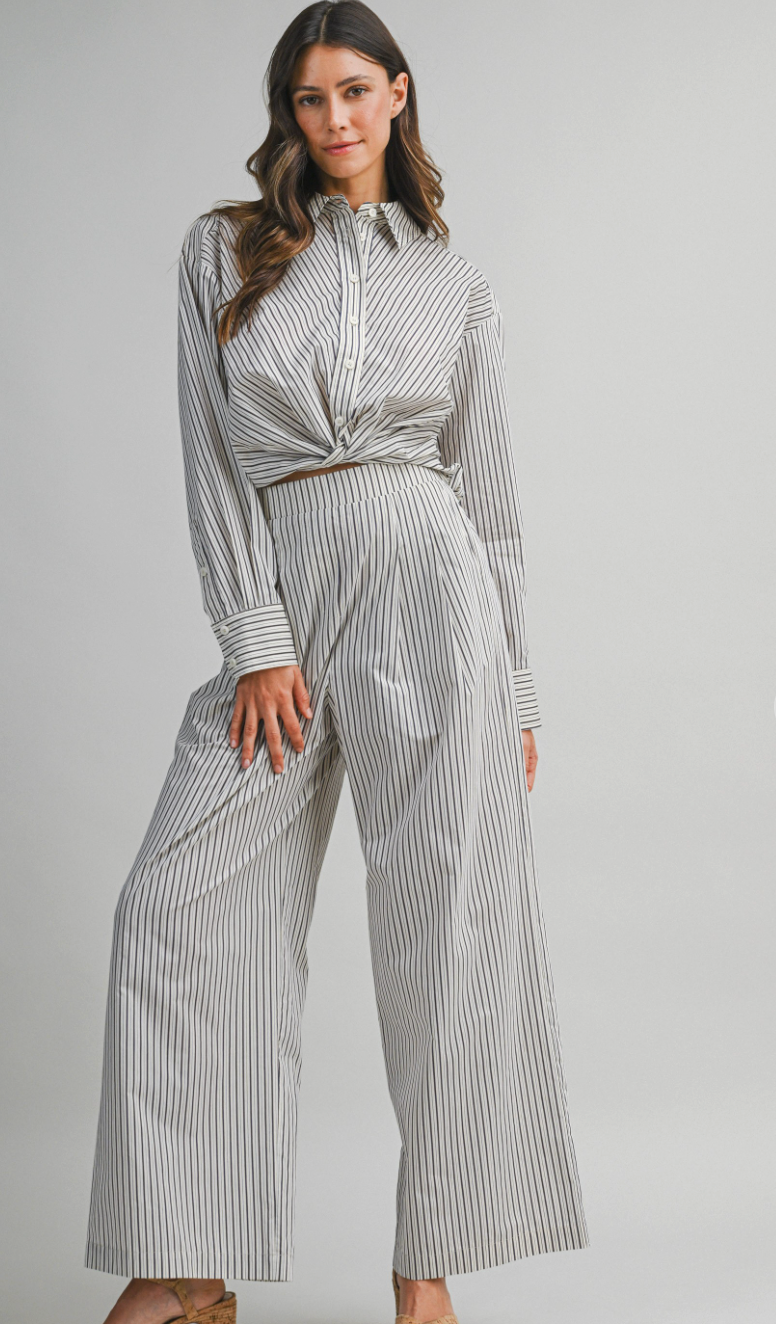 Pinstripe Twisted Top