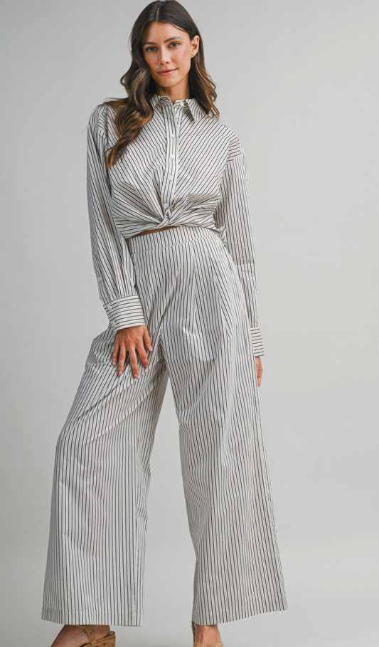 Pinstripe Twisted Top