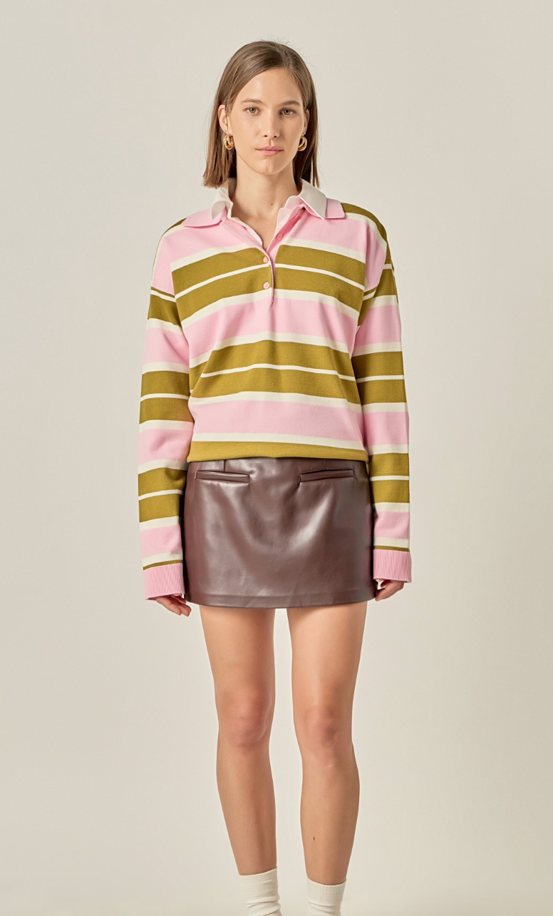 Striped Polo Knit Shirt