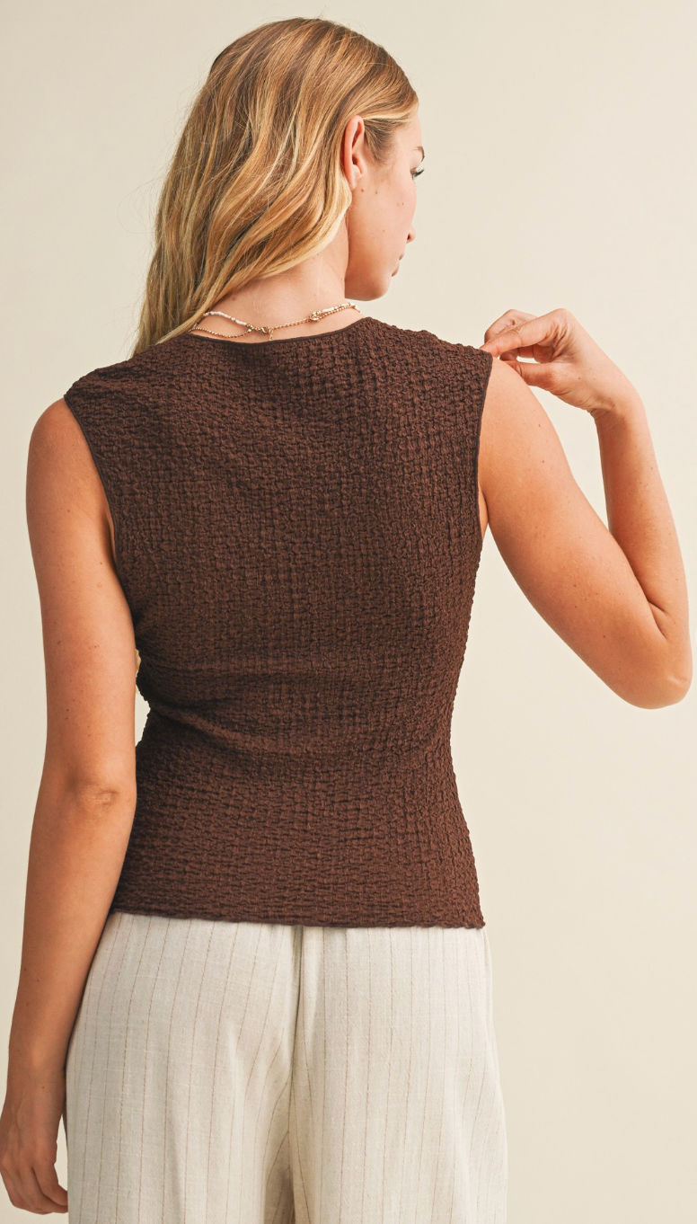 Bubble Textured Sleeveless Top