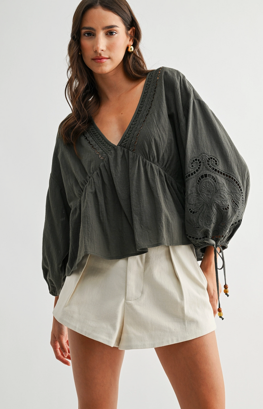 Boho Breeze Embroidered Blouse