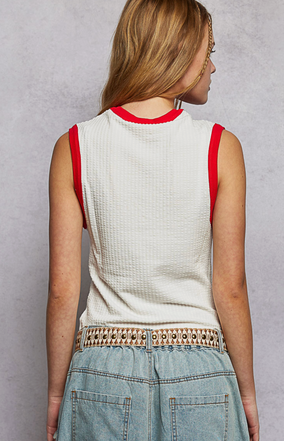 Sleeveless Rib Knit Fitted Top