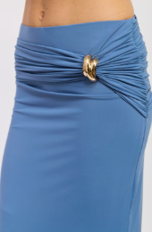 Maxi Ruched Knitskirt With Gold Trim