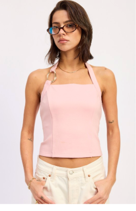 Chain Link Halter Knit Top